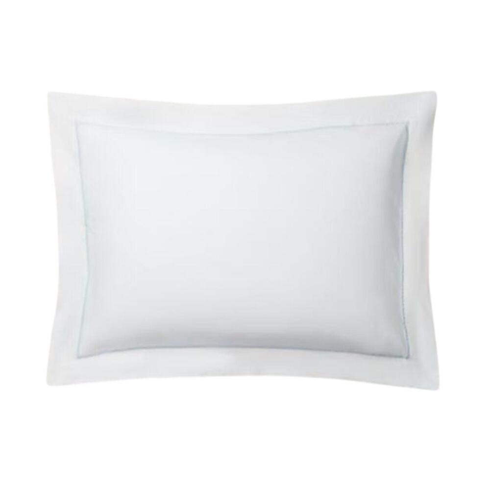 Ralph Lauren Polo Organic Cotton Standard Pillow Sham Sky Blue Trim NWT